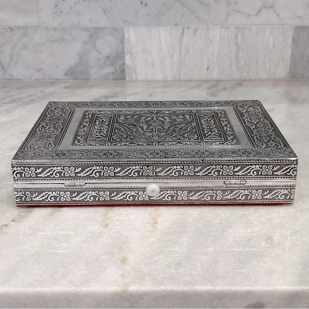 Single Tier Oxidized Elephant Jewelry Box